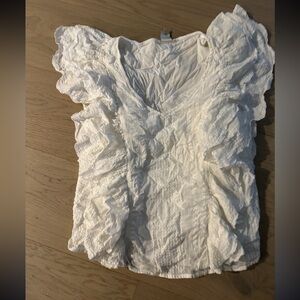 Anthropologie ruffle sleeve top